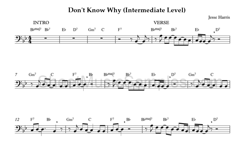 Don't Know Why (Intermediate Level)