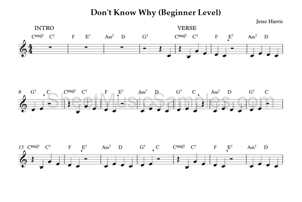 Don't Know Why (Beginner Level)