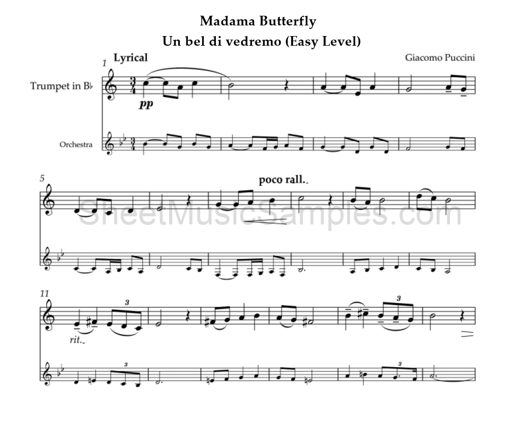 Madama Butterfly - Un bel di vedremo (Easy Level)