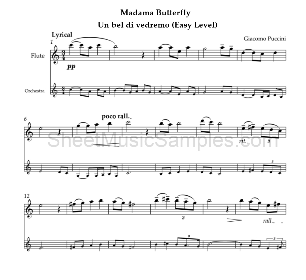 Madama Butterfly - Un bel di vedremo (Easy Level)