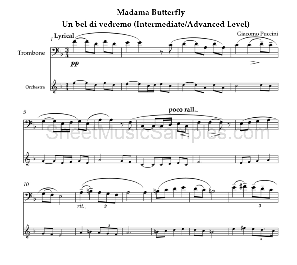 Madama Butterfly - Un bel di vedremo (Intermediate/Advanced Level)