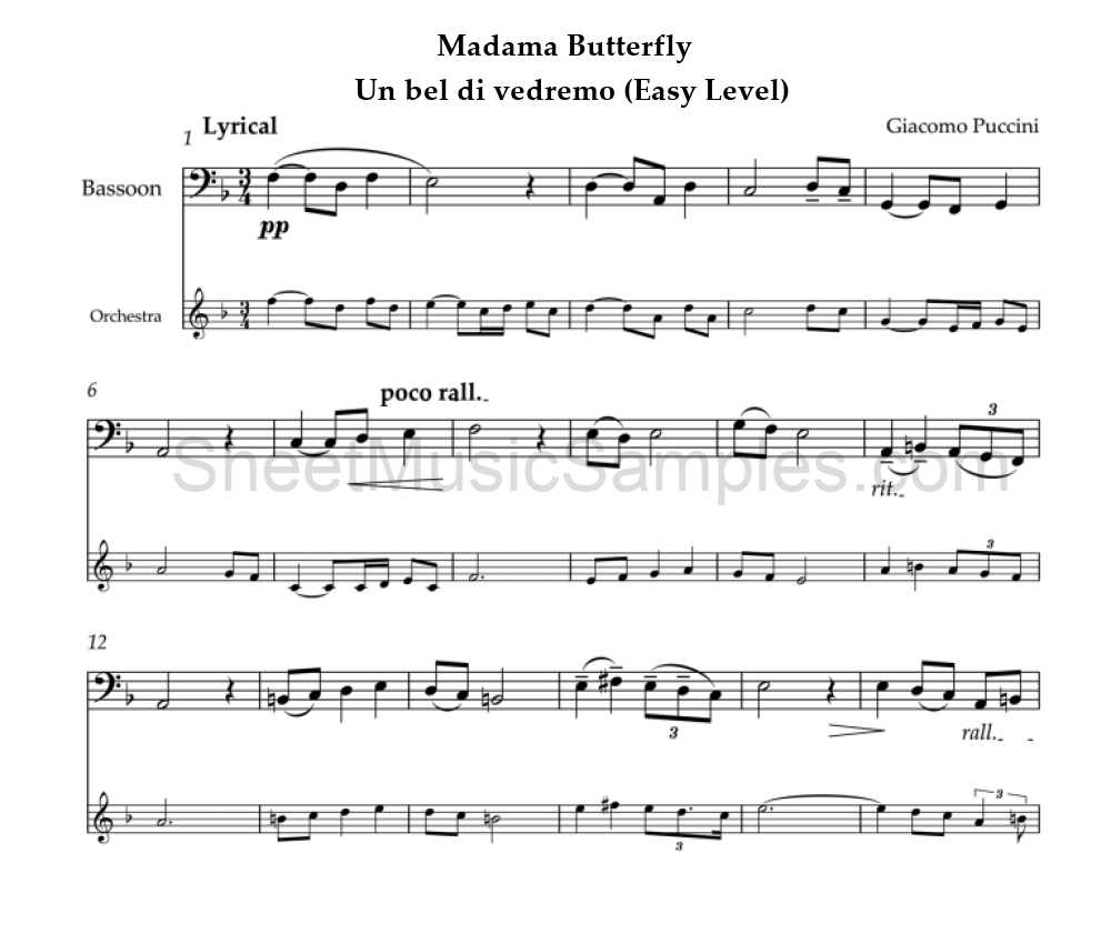 Madama Butterfly - Un bel di vedremo (Easy Level)