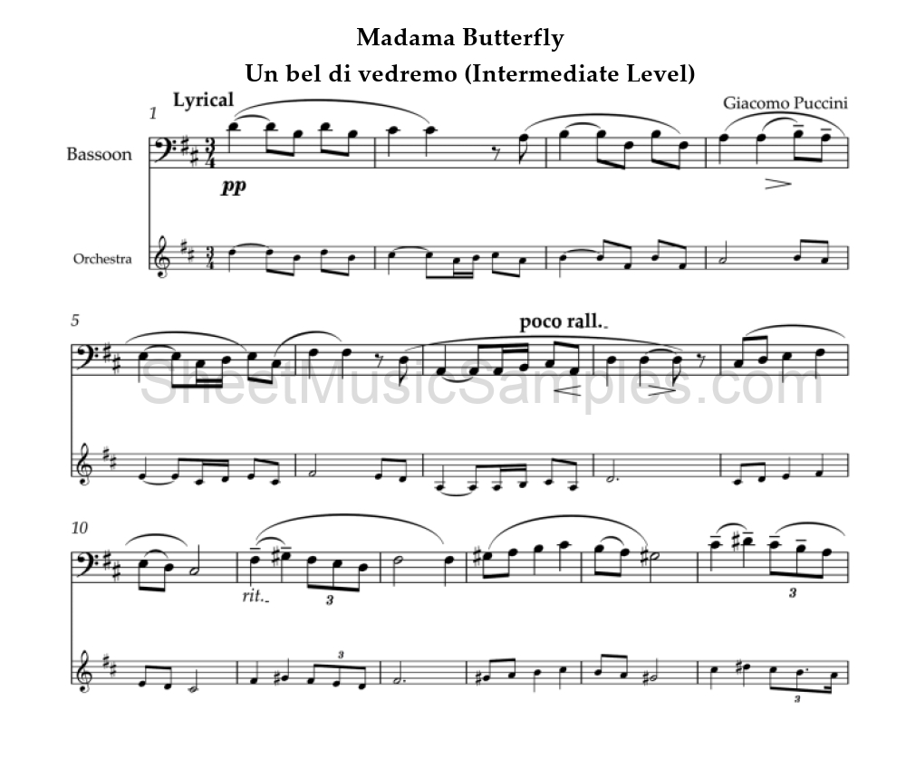 Madama Butterfly - Un bel di vedremo (Intermediate Level)