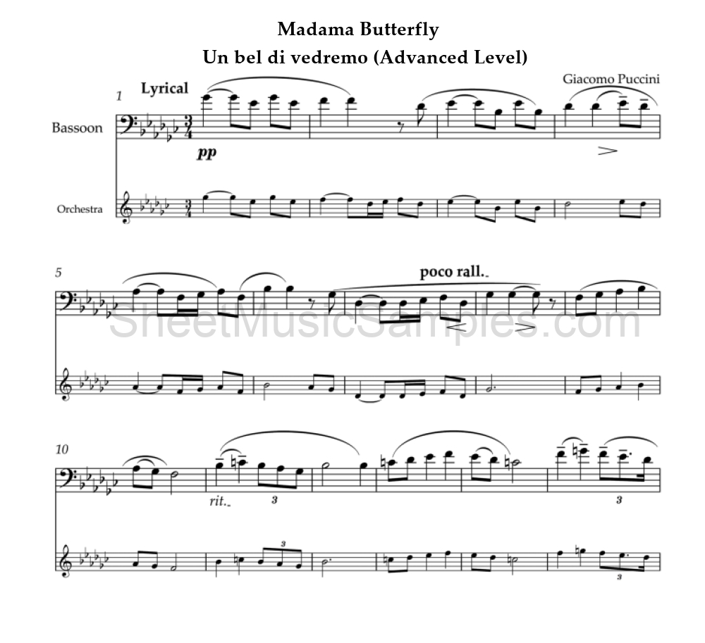 Madama Butterfly - Un bel di vedremo (Advanced Level)