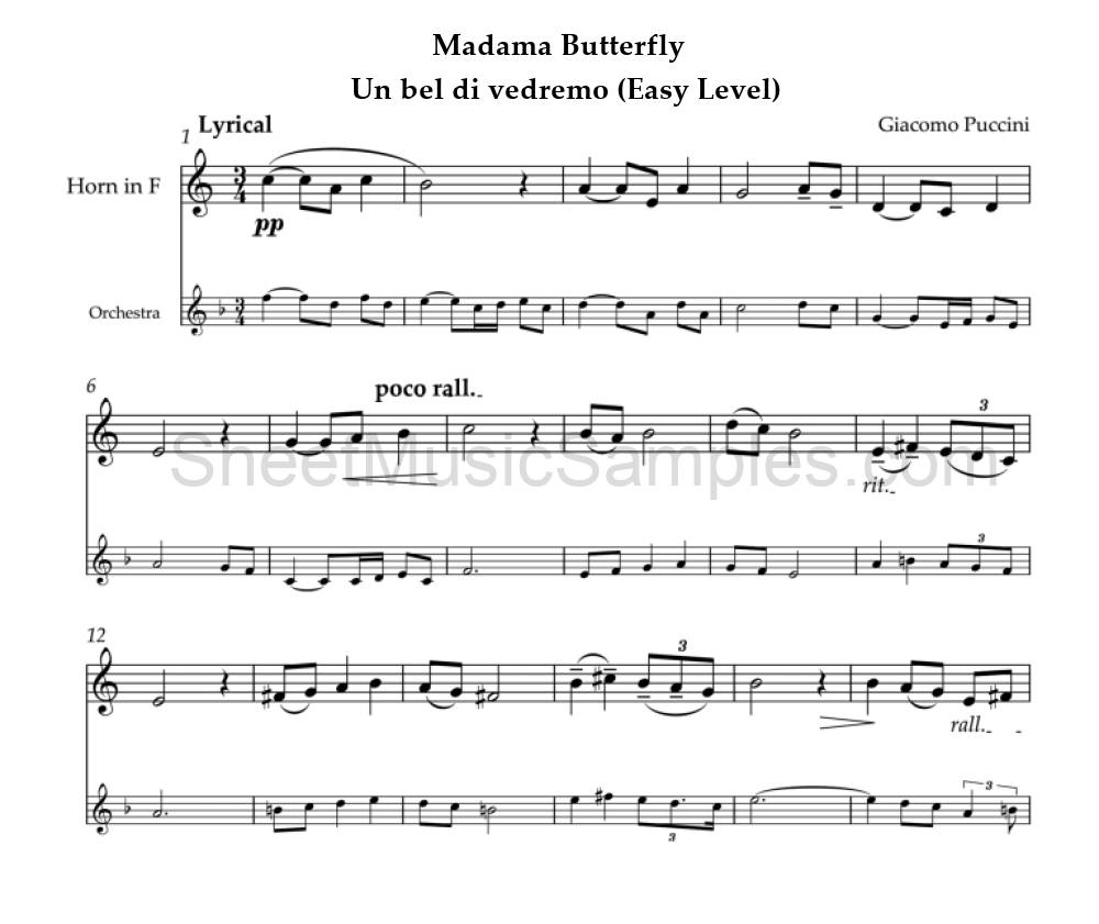 Madama Butterfly - Un bel di vedremo (Easy Level)