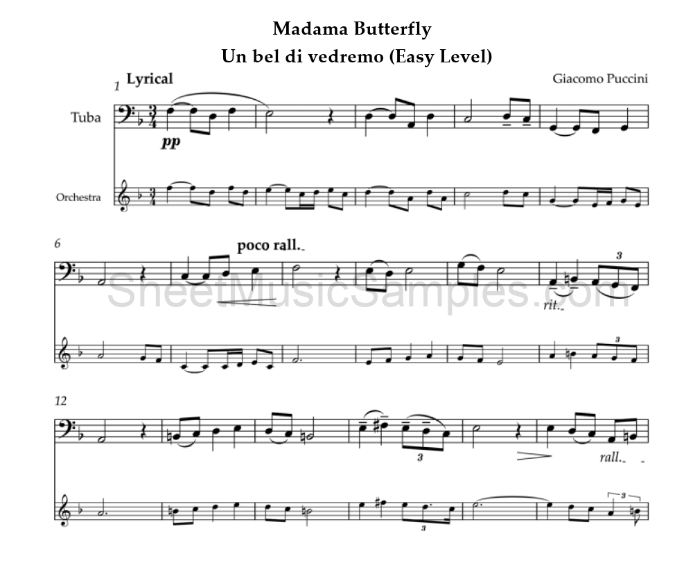 Madama Butterfly - Un bel di vedremo (Easy Level)