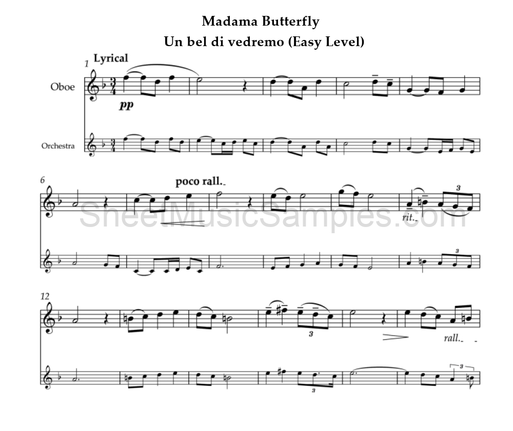 Madama Butterfly - Un bel di vedremo (Easy Level)