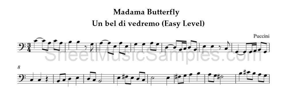 Madama Butterfly - Un bel di vedremo (Easy Level)