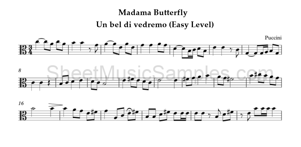 Madama Butterfly - Un bel di vedremo (Easy Level)