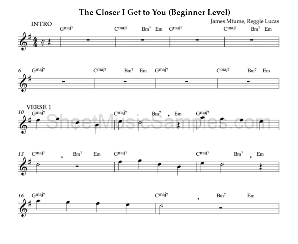 The Closer I Get to You (Beginner Level)