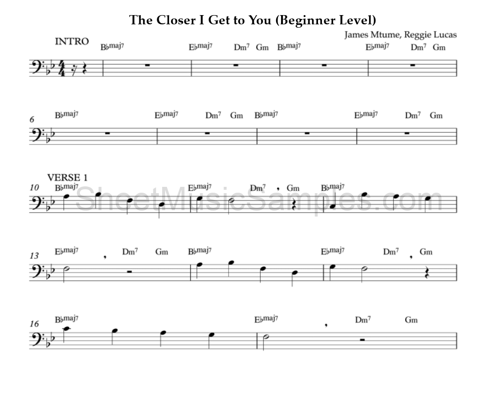 The Closer I Get to You (Beginner Level)