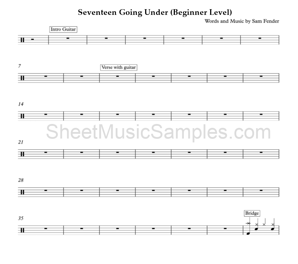 Seventeen Going Under (Beginner Level)