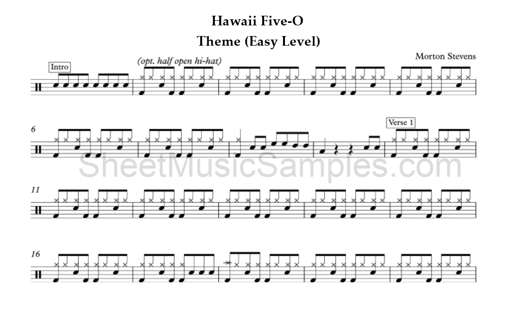 Hawaii Five-O - Theme (Easy Level)