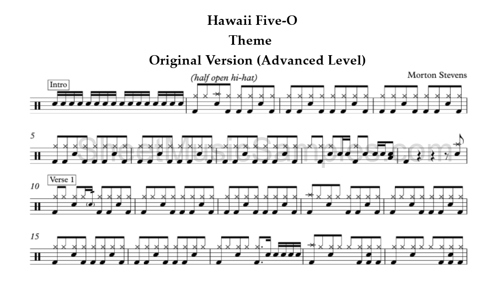 Hawaii Five-O - Theme - Original Version (Advanced Level)