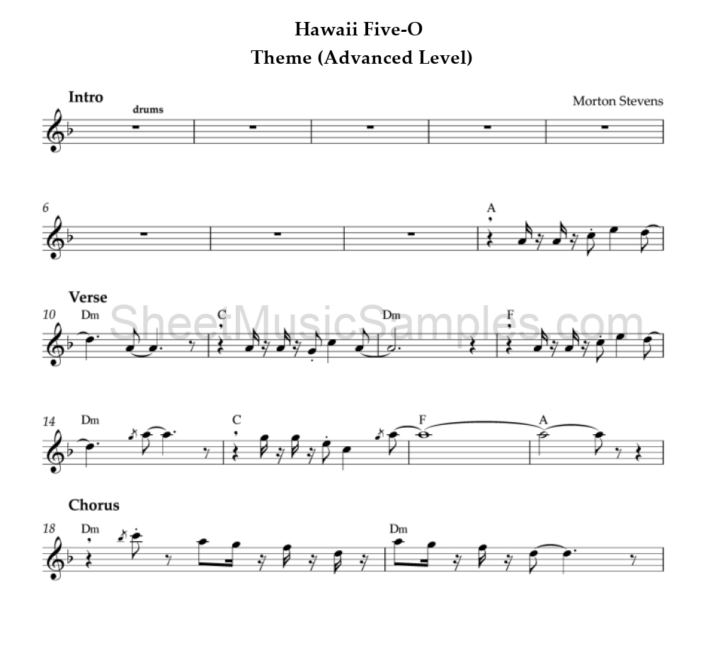 Hawaii Five-O - Theme (Advanced Level)