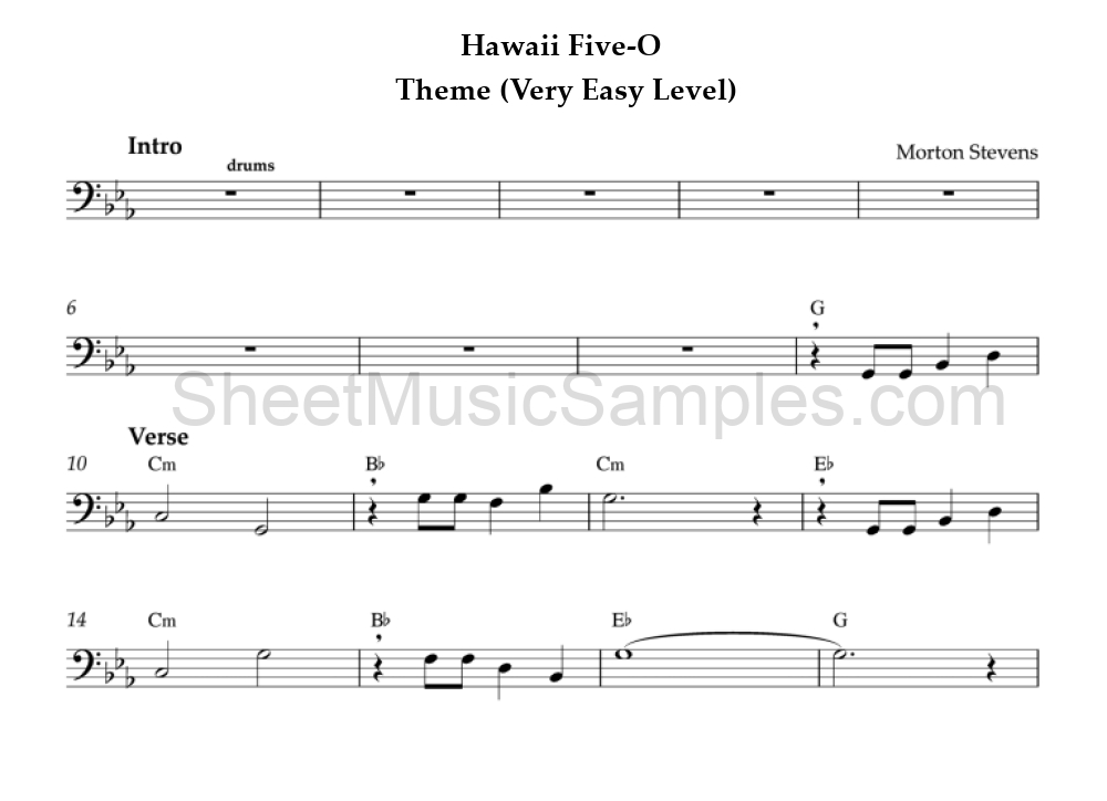 Hawaii Five-O - Theme (Very Easy Level)