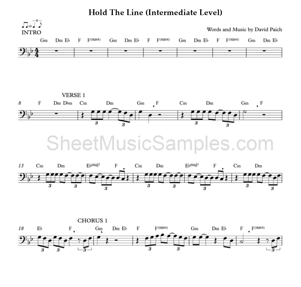 Hold The Line (Intermediate Level)