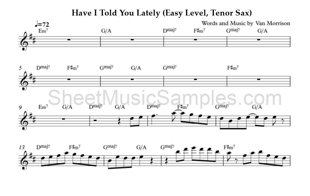 Have I Told You Lately (Easy Level, Tenor Sax)