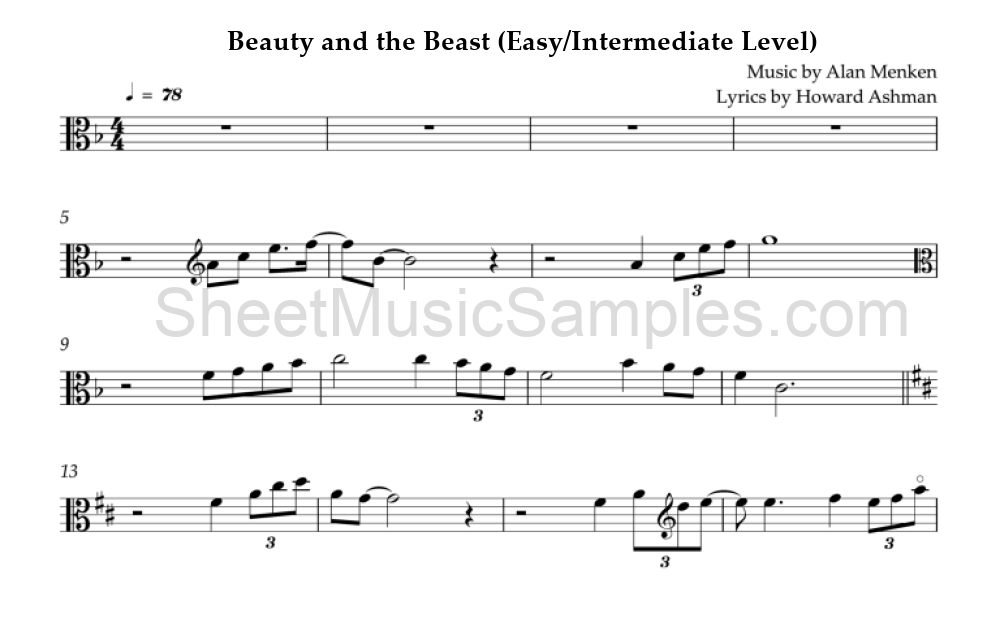 Beauty and the Beast (Easy/Intermediate Level)