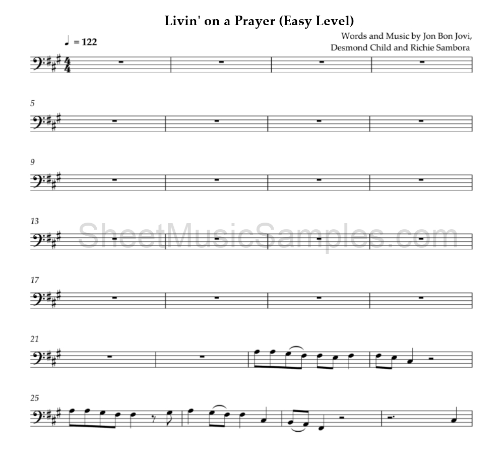 Livin' on a Prayer (Easy Level)