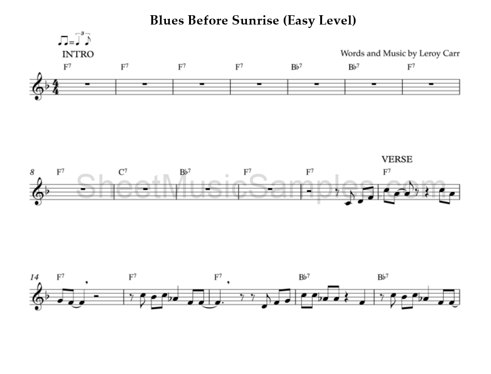 Blues Before Sunrise (Easy Level)