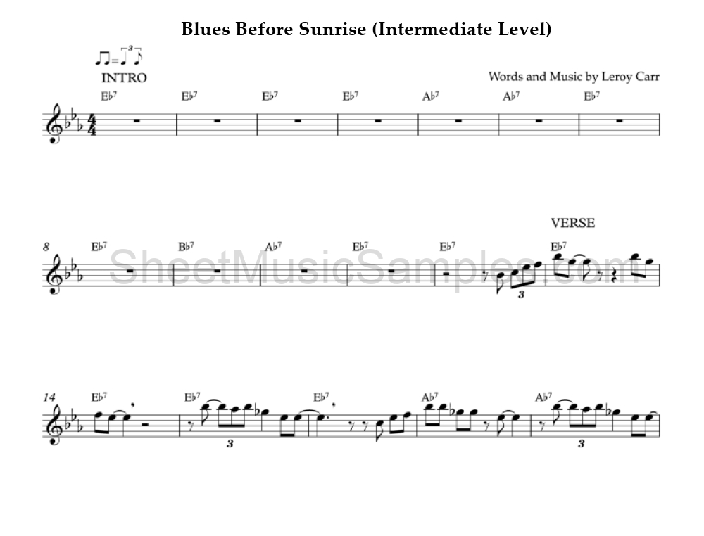 Blues Before Sunrise (Intermediate Level)