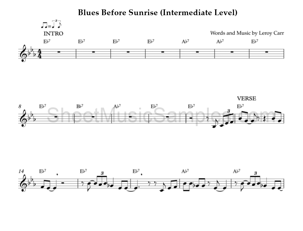 Blues Before Sunrise (Intermediate Level)