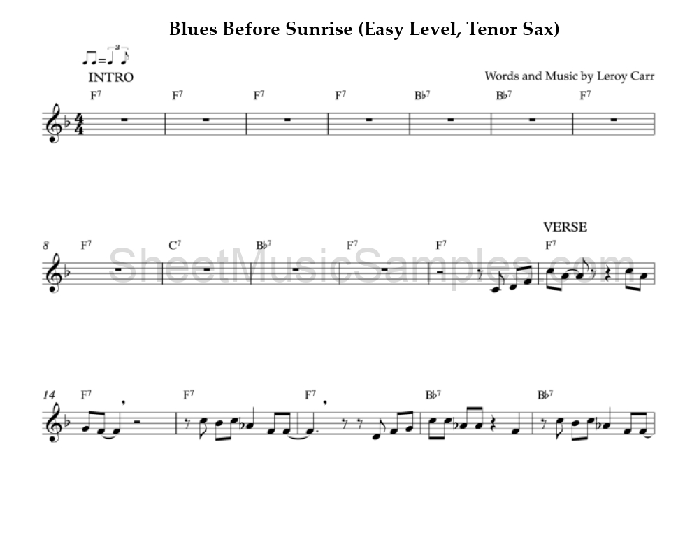 Blues Before Sunrise (Easy Level, Tenor Sax)