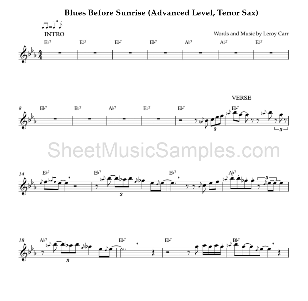 Blues Before Sunrise (Advanced Level, Tenor Sax)