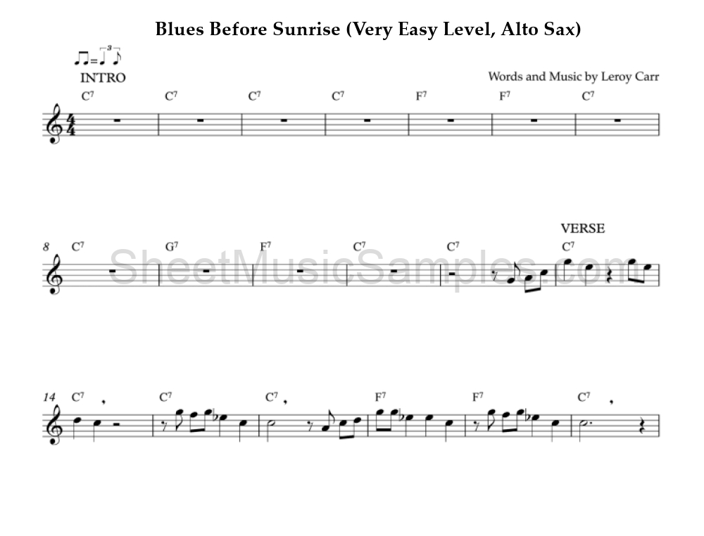 Blues Before Sunrise (Very Easy Level, Alto Sax)