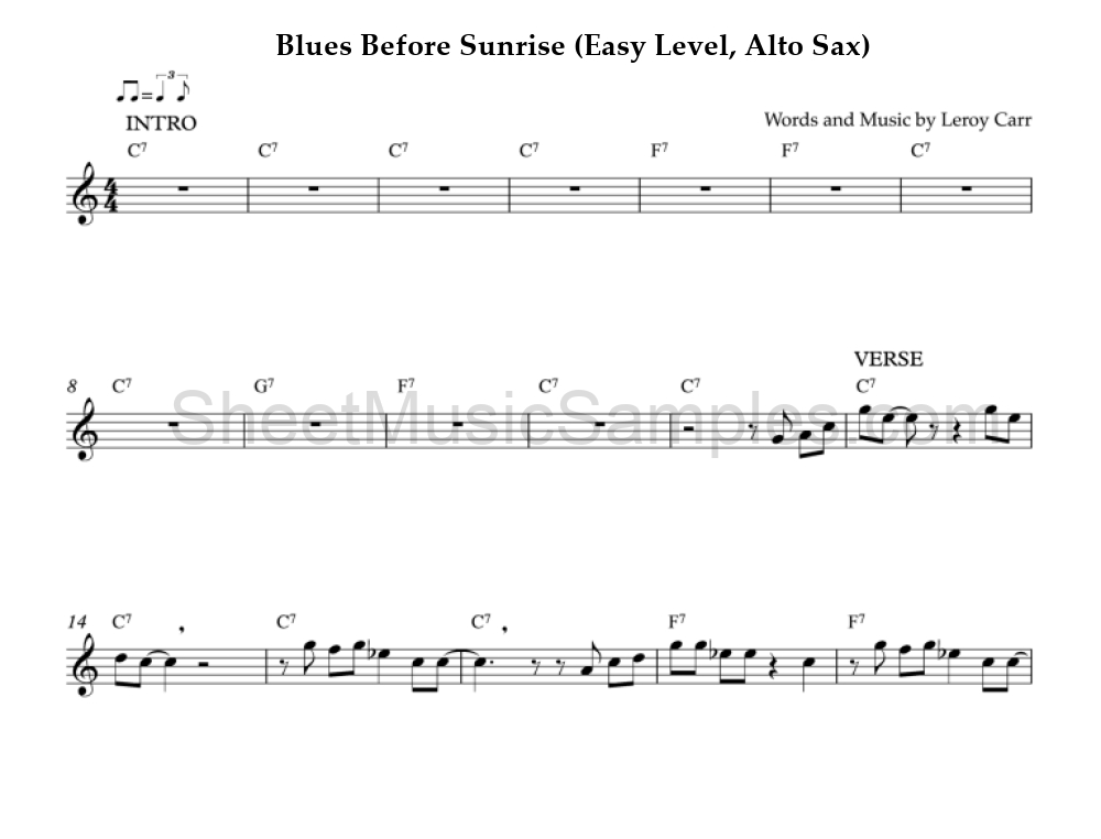 Blues Before Sunrise (Easy Level, Alto Sax)