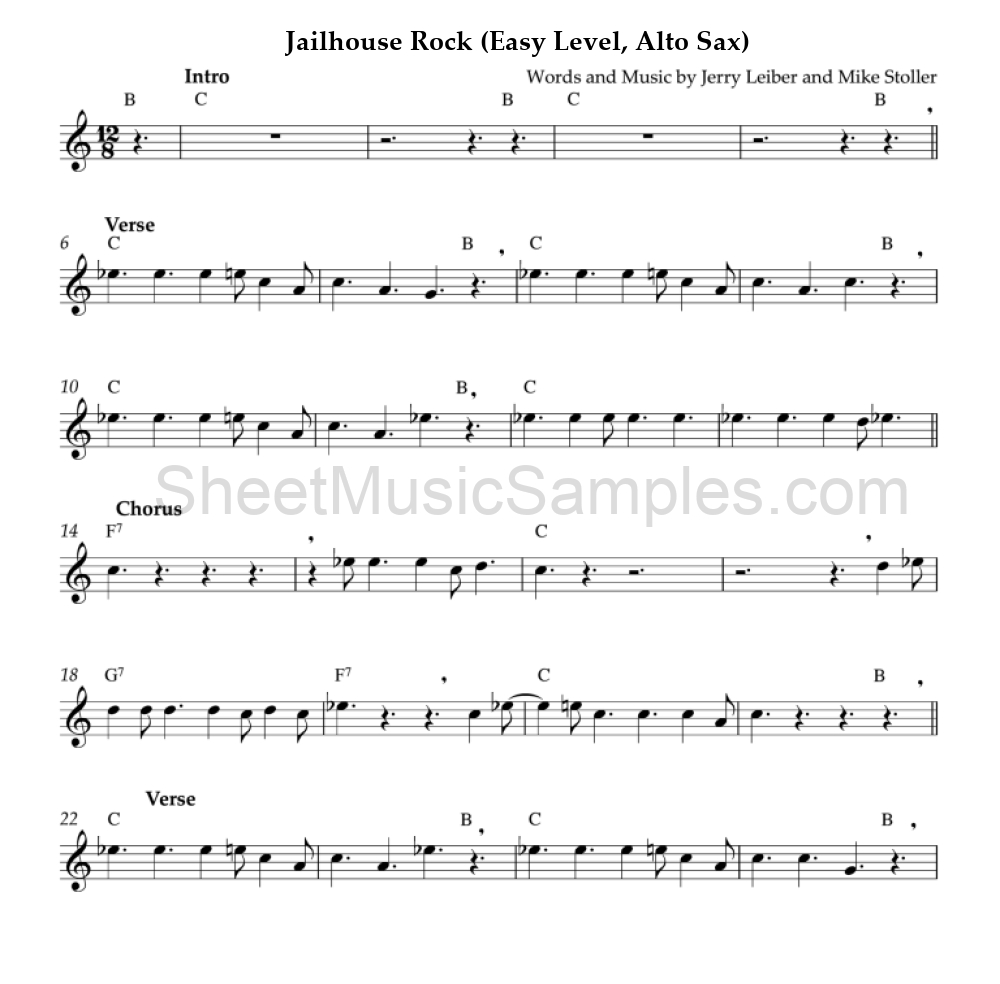 Jailhouse Rock (Easy Level, Alto Sax)