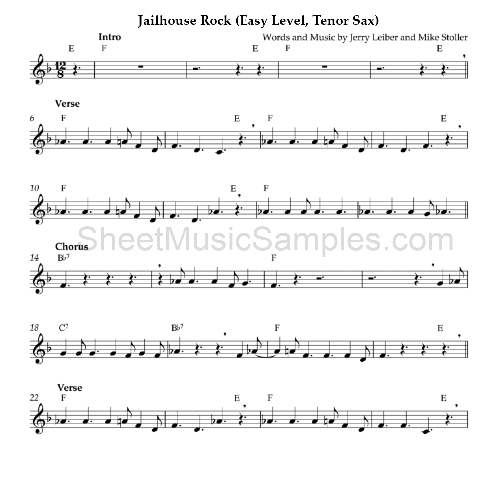 Jailhouse Rock (Easy Level, Tenor Sax)