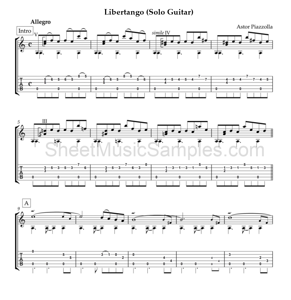 Libertango (Solo Guitar)