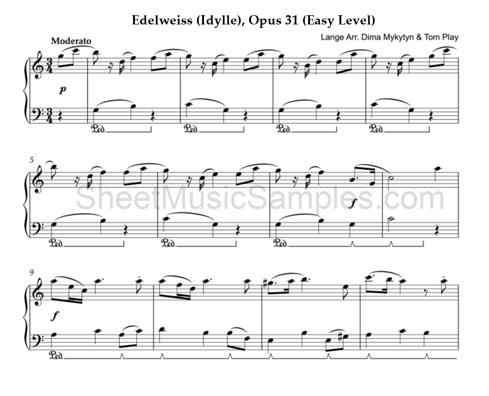 Edelweiss (Idylle), Opus 31 (Easy Level)