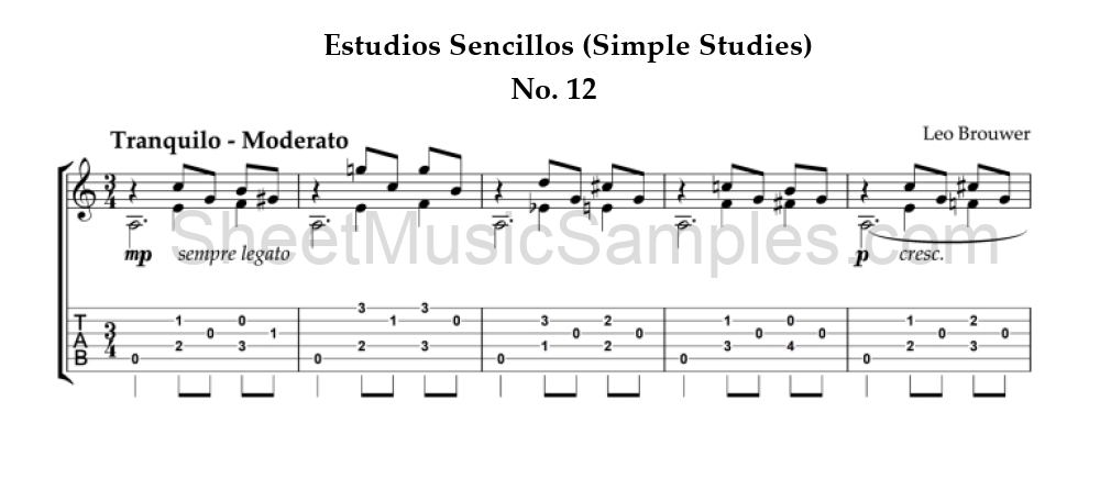 Estudios Sencillos (Simple Studies) - No. 12