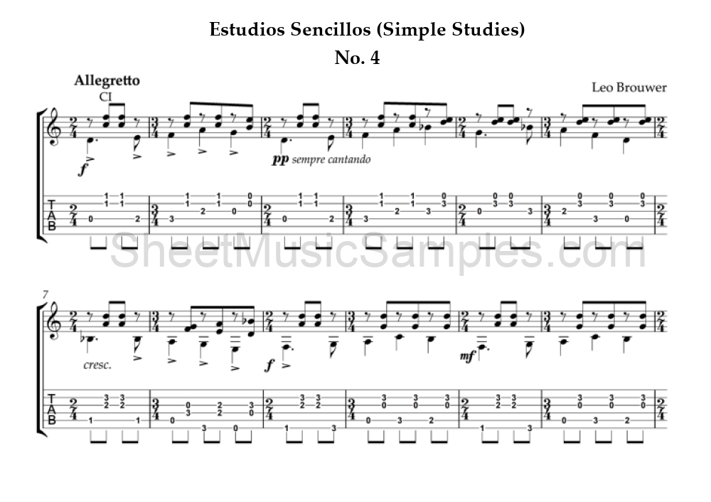 Estudios Sencillos (Simple Studies) - No. 4