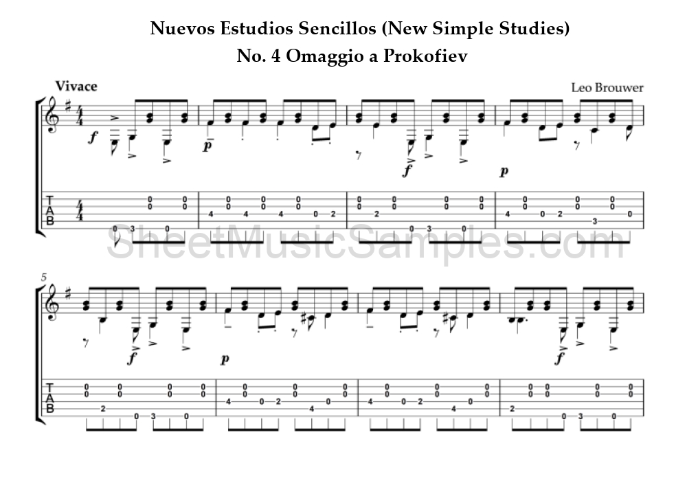 Nuevos Estudios Sencillos (New Simple Studies) - No. 4 Omaggio a Prokofiev