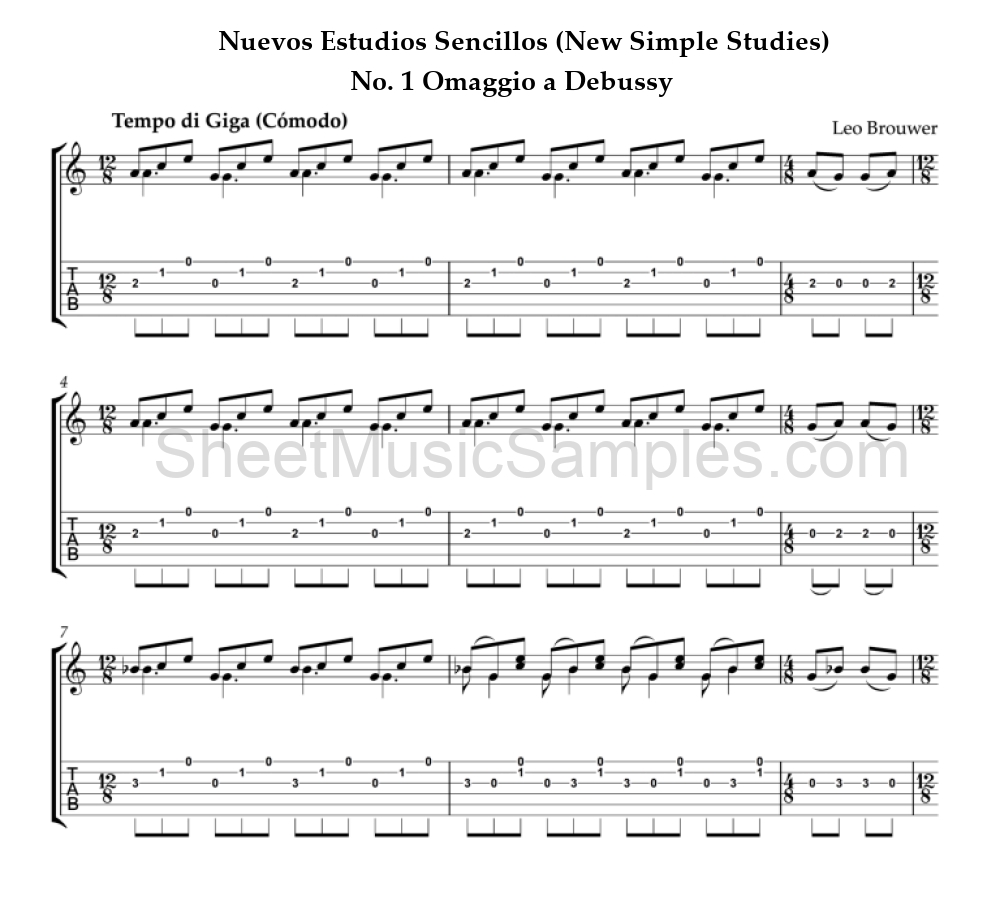 Nuevos Estudios Sencillos (New Simple Studies) - No. 1 Omaggio a Debussy