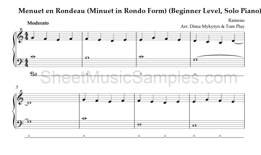 Menuet en Rondeau (Minuet in Rondo Form) (Beginner Level, Solo Piano)