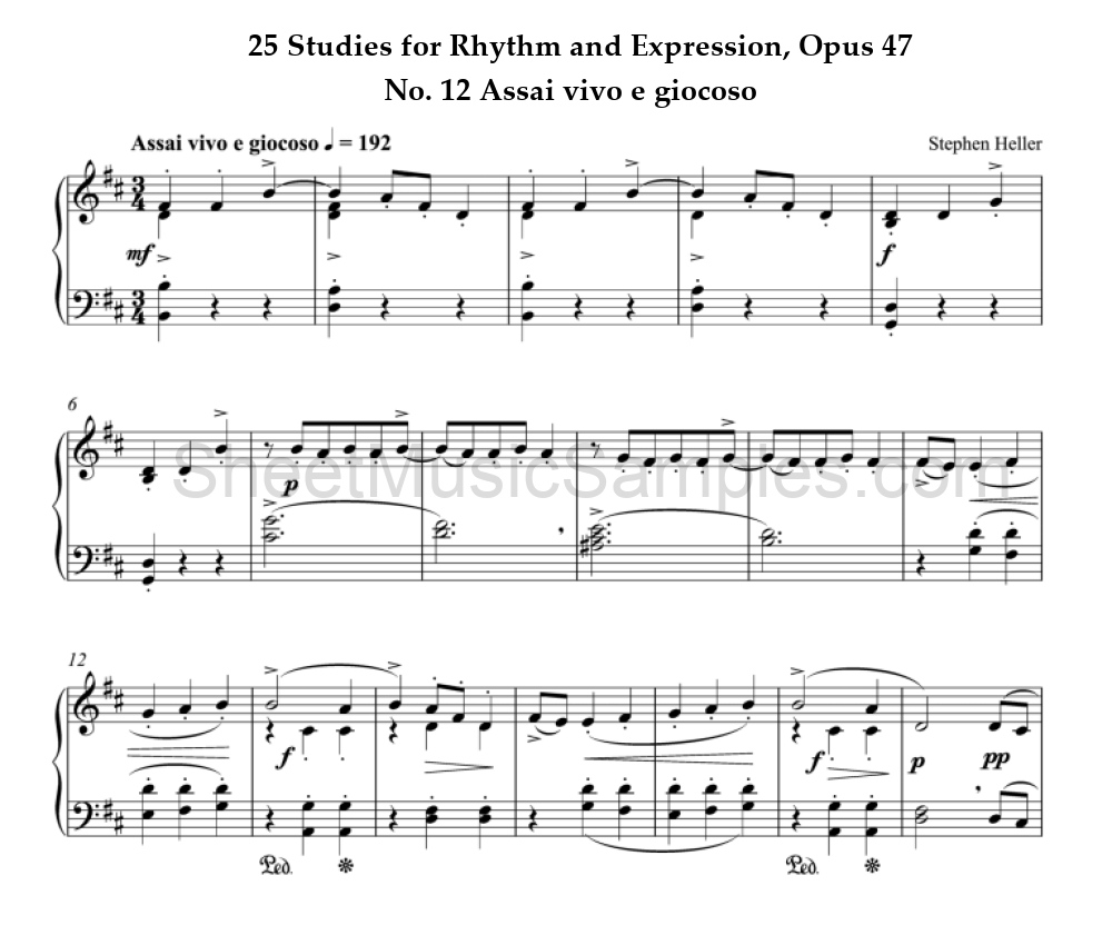 25 Studies for Rhythm and Expression, Opus 47 - No. 12 Assai vivo e giocoso