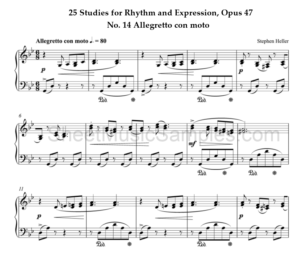 25 Studies for Rhythm and Expression, Opus 47 - No. 14 Allegretto con moto