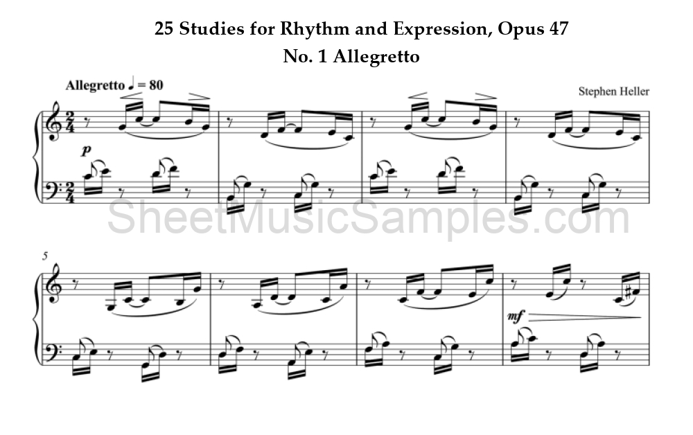 25 Studies for Rhythm and Expression, Opus 47 - No. 1 Allegretto