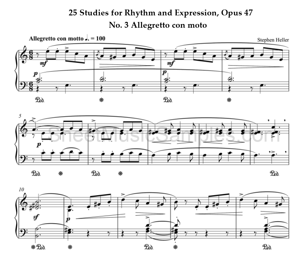 25 Studies for Rhythm and Expression, Opus 47 - No. 3 Allegretto con moto