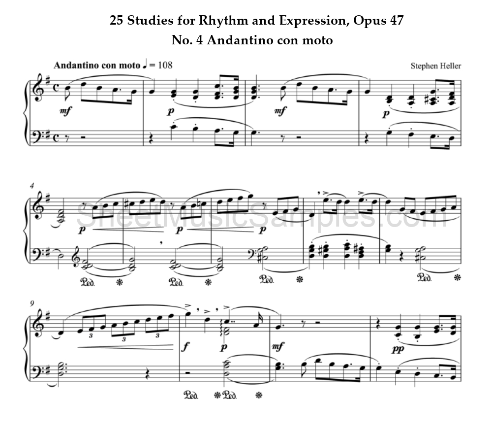 25 Studies for Rhythm and Expression, Opus 47 - No. 4 Andantino con moto