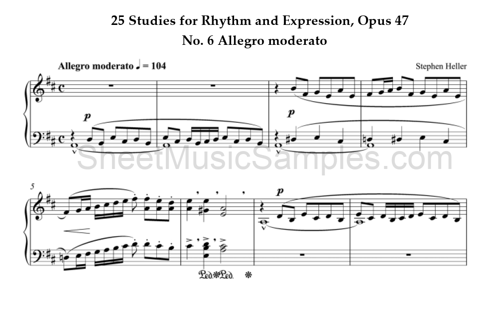 25 Studies for Rhythm and Expression, Opus 47 - No. 6 Allegro moderato