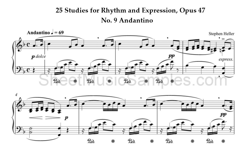 25 Studies for Rhythm and Expression, Opus 47 - No. 9 Andantino