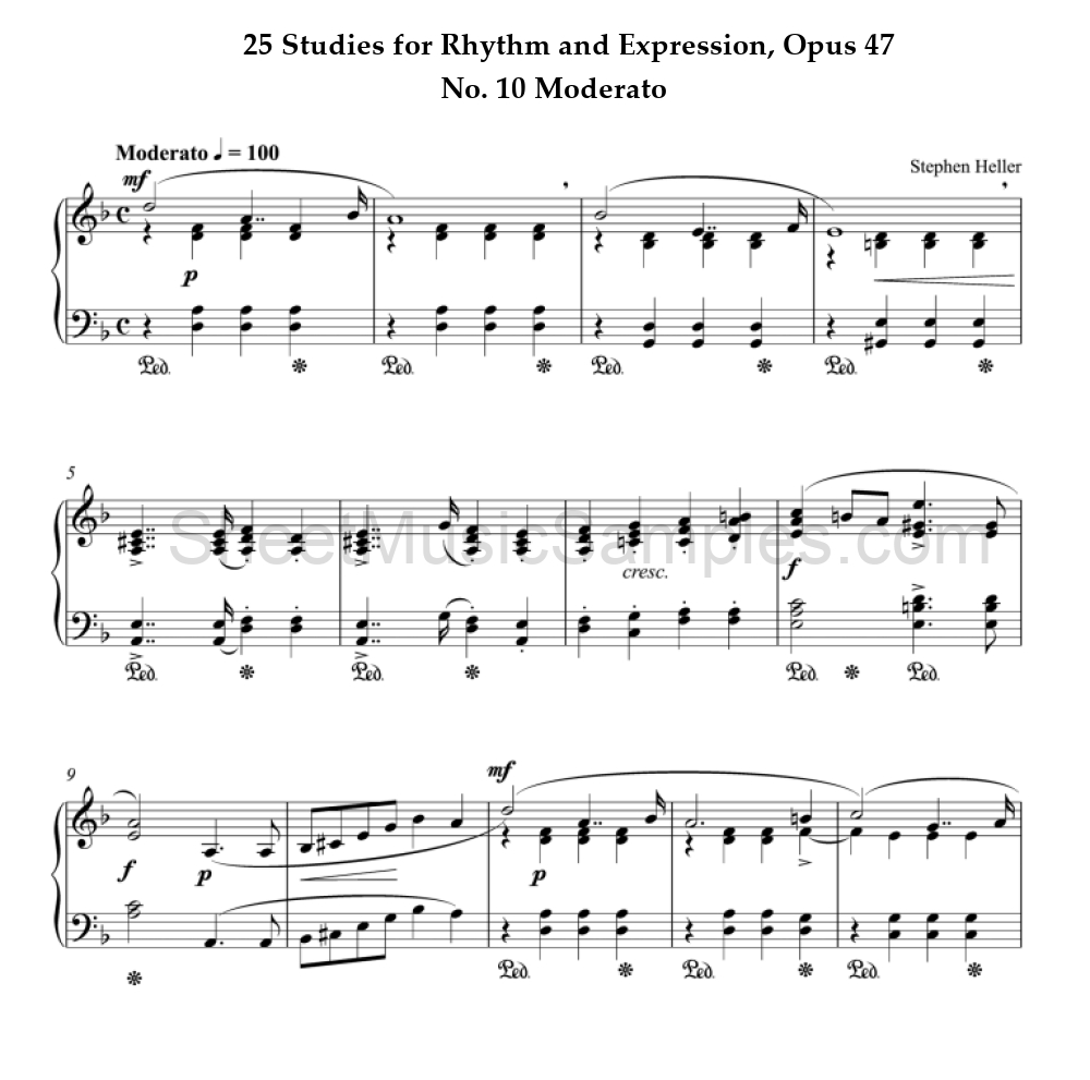 25 Studies for Rhythm and Expression, Opus 47 - No. 10 Moderato