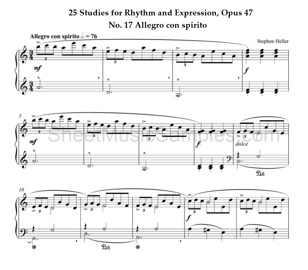 25 Studies for Rhythm and Expression, Opus 47 - No. 17 Allegro con spirito