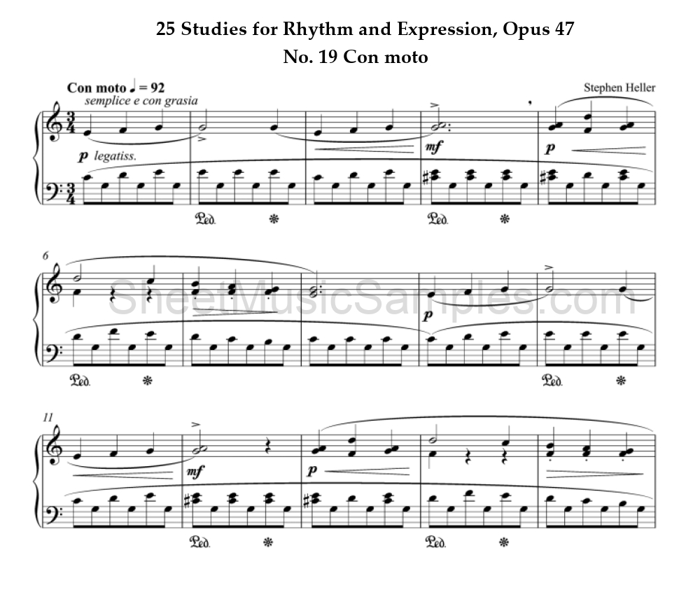 25 Studies for Rhythm and Expression, Opus 47 - No. 19 Con moto